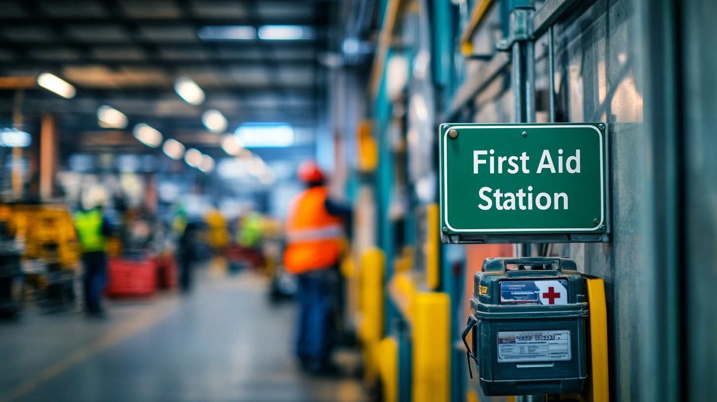 Construction emergency first aid signage