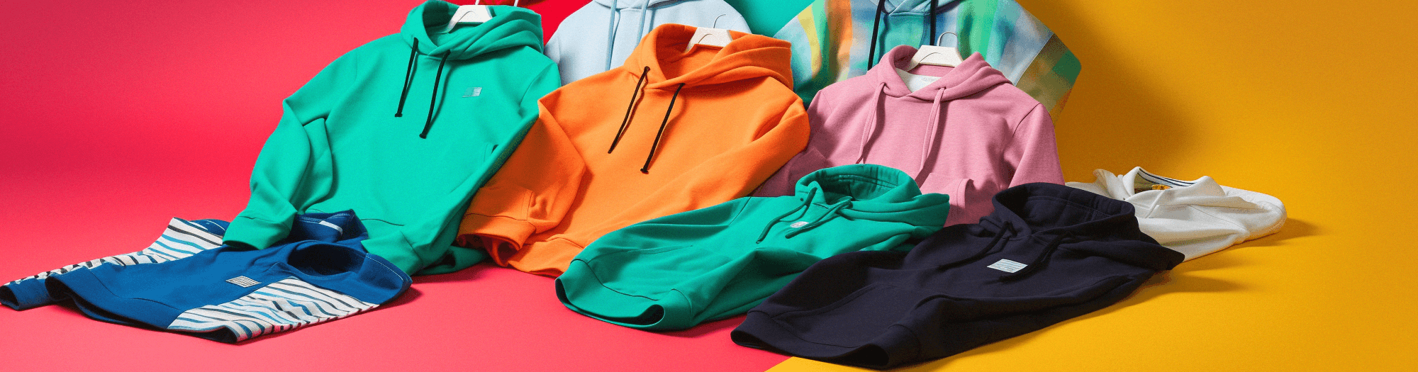 This image showcases a range of products categorised as clothing products all available from Printlogik