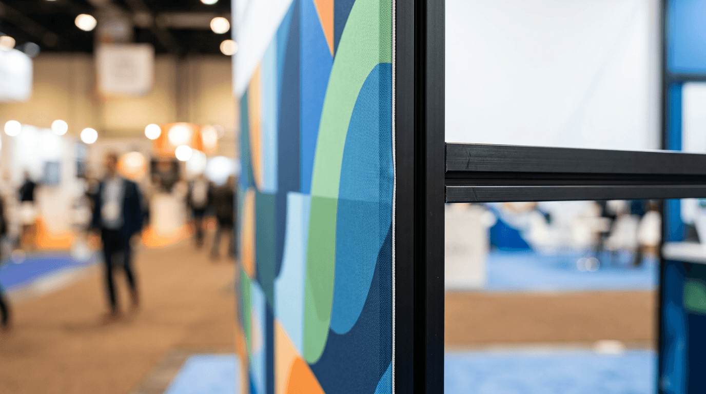 Complete trade show booth with counter and roller banners